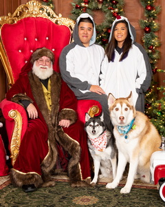 2 Dogs with Santa for Photos